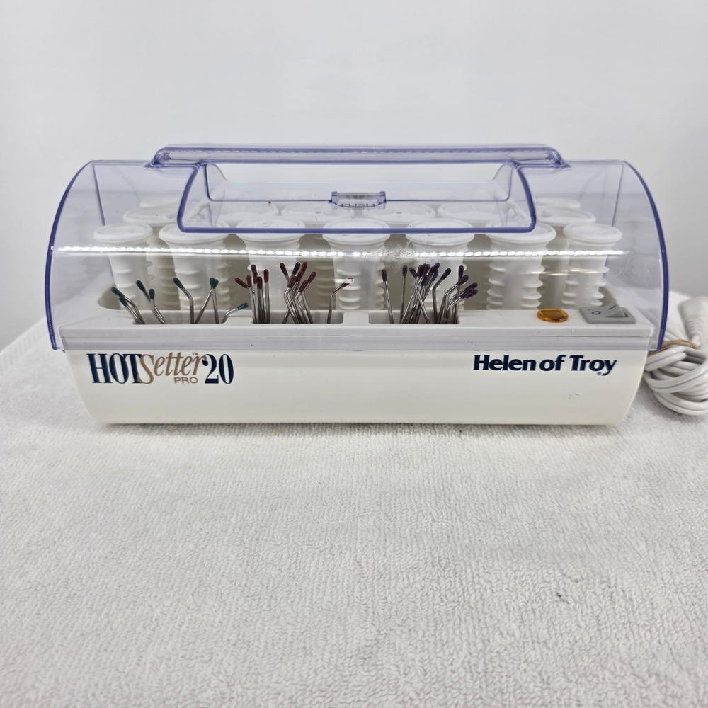 Helen of Troy HotSetter 20 Pro Electric Hair Setter Model 1321 White 20 Rollers